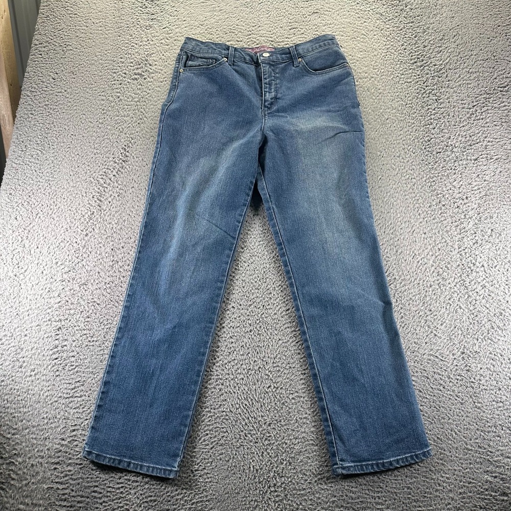 Gloria Vanderbilt Amanda Jeans Womens 12P Blue Cotton Denim Straight Leg Stretch